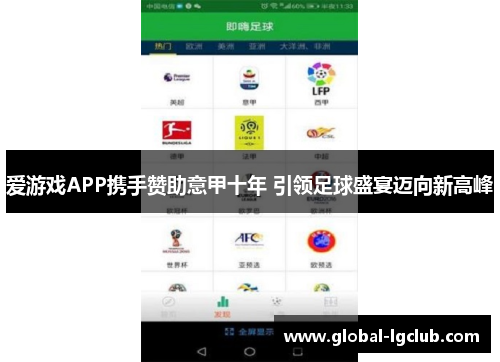 爱游戏APP携手赞助意甲十年 引领足球盛宴迈向新高峰